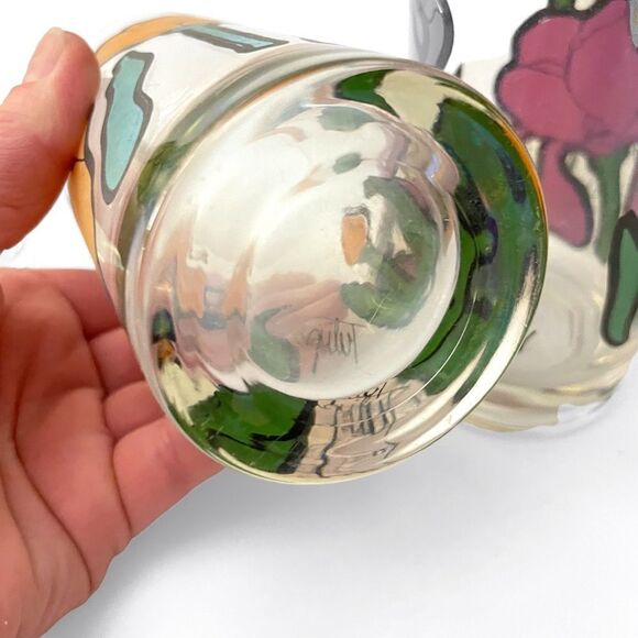 Vintage Jonquil Tulip Iris Drinking Glasses - Picture 5 of 6